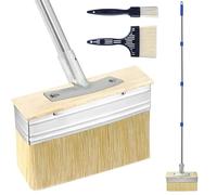 7Inch Decking Paint Brush Kit: Decking Stain Applicator with 63" Long Handle Deck Oil Brush Set Include 1/3" Block Staining Brushes for Woodstains Oils Deck Stain & Coating Fence Wall Furniture