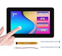 7inch DSI LCD Capacitive Touch Screen Compatible with Raspberry Pi 5/4B/3B+/3B/3A+/CM5/CM4/CM3+/CM3,ESP32-P4, RK3576, RK3506, 1280x720 Pixels, 10-Point Touch IPS Display, Anti-Fingerprint Process