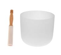 7inch F Note Quartz Crystal Singing Bowl with Rubber Mallet Stick for Meditation Accessory