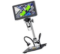 7Inch LCD Digital Microscope 1200X Magnification for Coin and Stamps Observation with 1080FHD Video Soldering Microscope