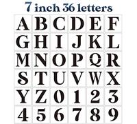7inch Letter Stencils for Painting on Wood, Large Alphabet Stencils Reusable Paint Stencils Letters Numbers for Wall Wood Signs Home Porch