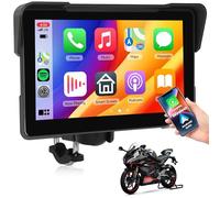 7Inch Motorcycle Carplay Screen, Wireless CarPlay & Android Auto with Design Mount Waterproof Touchscreen Supports GPS Navigation/Bluetooth Transmission/EQ