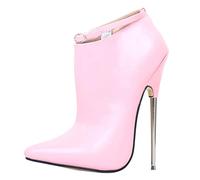 7inch Unisex Men's Women's High Heel Sexy Pointed Toe Ankle Boots Party Bridal Prom Shoes Stripper Nightclub Dance Shoes,Pink,43