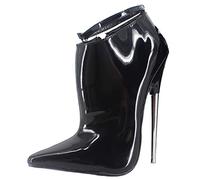 7inch Unisex Men's Women's High Heel Sexy Pointed Toe Ankle Boots Party Bridal Prom Shoes Stripper Nightclub Dance Shoes,Black,44