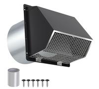7Inch Wall Vent with Screen and Damper,Galvanized Steel Hooded Wall Vent Cover Cap Exhaust Vent Cover Outside,Exterior Vent Hood Outdoor for Kitchen Range Hood Laundry Dryer Bathroom Fan Duct Air Vent
