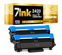 7Ink 2-Pack TN2420 TN-2420 Compatible Toner Cartridges for Brother TN2410 TN-2410 for Brother MFC-L2710DW HL-L2350DW DCP-L2530DW HL-L2370DN DCP-L2510D HL-L2375DW HL-L2310D MFC-L2730DW (2 Black)