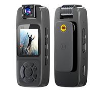 7JI 4K HD Body Camera Video Recorder with 180° Rotation Lens and WiFi for Real-Time Viewing, 128GB Memory, and Infrared Night Vision Cam, Ideal for Outdoor Security, Law Enforcement, Travel.(4K-128G)