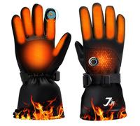 7JI Heated Gloves for Men Women, Rechargeable Heated Gloves with 3 Temperature Modes, 3000mAh Battery, Waterproof Electric Hand Warmers for Motorcycle Skiing