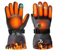 7JI Heated Gloves for Men Women, Rechargeable Heated Gloves with 3 Temperature Modes, 3000mAh Battery, Waterproof Electric Hand Warmers for Motorcycle Skiing