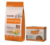 7kg Nature's Variety Dry Cat Food + 12 x 85g Wet Cat Food Free! * - No Grain Sterilised Free-Range Chicken (7kg) + Bites in Gravy (12 x 85g)
