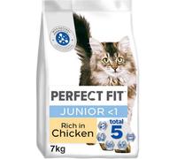 Perfect Fit Junior <1 Complete Dry Cat Food for Junior Cats Under 1 Year, Rich in Chicken, 1 Bag (7 kg)