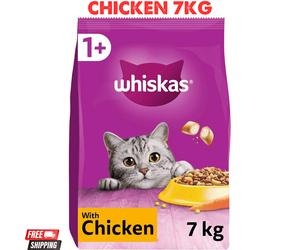 7kg Whiskas 1+ Adult Complete Dry Cat Food Bulk Bag Tasty Kibble Biscuits UK NEW