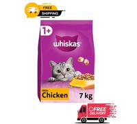 7kg Whiskas 1+ Adult Complete Dry Cat Food Chicken Bulk Pack Cat Biscuits