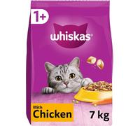 Whiskas 1+ Dry Cat Food for Adult cats with Chicken, 1 bag (1 x 7 kg)