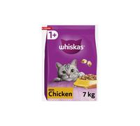 7kg Whiskas 1+ Adult Complete Dry Cat Food Chicken Bulk Pack Cat Biscuits