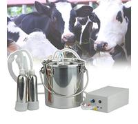 7L/14L Portable Automatic Livestock Milking Equipment, Efficient Pulsation + Auto-Off Function, Stainless Steel Pulsating Milking Vacuum Pump, for Dairy Cow Sheep,7L,Cattle