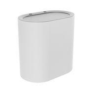 7L bedroom bin with lid,Press-Type PP Material Trash Can with Pulley at the Bottom,for Bedroom, Toilet, Kitchen, Living Room and Office,White