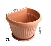 (7L (D30cm H23.3cm)) Terracotta Wall Flower Pot Planter Plastic Outdoor Indoor Hanging Fence Basket