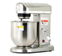 7L Electric Planetary Mixer, 3 Speeds, for Bread, Pizza and Baking | Stainless steel bowl, silver color, 110V power supply, suitable for commercial and home dough preparations