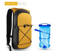 7L Hydration Backpack for Cycling & Hiking with 2L Insulated Water Bladder, Breathable Mesh Back Panel, Lightweight 200g, Tear-Resistant Polyester/(Orange)