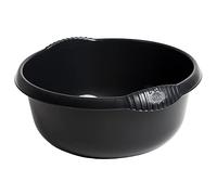 7L Kitchen Sink Washing Up Bowl - 32cm Round Plastic Basin for Dishwashing, Mixing, Laundry & Household Cleaning - (Black)