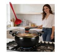 7L Micro Pressure Cooker,Micro Pressure Cooker Maifan Stone Soup Pot Pumpkin Shaped Non-Stick Pot,With Soup Spoon For Gas Stove, Induction Cooktop,Ceramic Cooktop