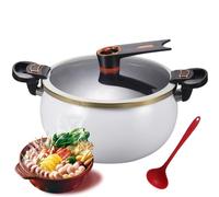 7L Micro Pressure Cooker,Micro Pressure Cooker Maifan Stone Soup Pot Pumpkin Shaped Non-Stick Pot,With Soup Spoon For Gas Stove, Induction Cooktop,Ceramic Cooktop