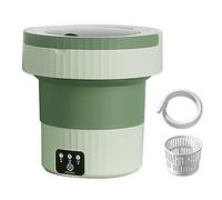 7L Mini Portable Folding Washing Machine, a Must-Have for Apartments, Can Wash Underwear, Socks and Other Small Clothes (Color : Green)