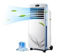 7L Portable Air Cooler with 3 Operational Modes,3 Fan Speeds,LED Display & Remote Control,High Powered Evaporative Air Cooler Automatic Oscillation-White A (White A)
