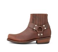 7L SIETE LEGUAS - Men's Leather Biker Ankle Boot for Men Style 3600, Bull Fight Ochre, 5.5 UK