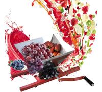7L Stainless Steel Apple Crusher for Cider Making, Manual Fruit Grinder with Large Hopper, Hand Crank Fruit and Apple Crusher for Wine & Juice Making, Easy to Assemble and Clean(Grapes)