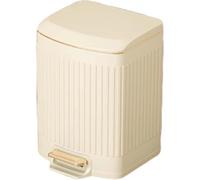 7L Stainless Steel Pedal Bin Soft Close Quiet Trash Can with Hinged Lid Inner Bin for Bathroom & Kitchen Stylish Matte Finish Beige Color 12L Capacity