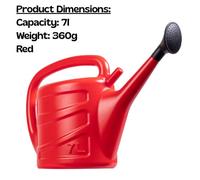 7L Watering Can Garden Watering Jug Plastic Plant Waterer With Detachable Sprinkler Rose Head Medium Capacity Red