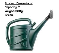 7L Watering Can Garden Watering Jug Plastic Plant Waterer With Detachable Sprinkler Rose Head Medium Capacity Green