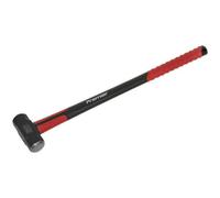 Loops 7lb Sledge Hammer - Fibreglass Handle - Rubber Grip - Fine Grained Carbon Steel in Metallics Loops Metallics