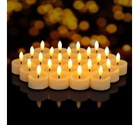 7LinRay 50 Pack Battery Operated Tea Lights Candles, Realistic Flickering Flameless LED Tea Lights, 3D Wick Electric Fake Tealights Candles for Wedding, Festival, Party, Home Decor