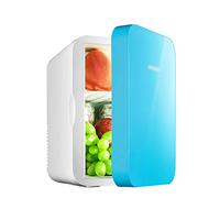 7LiuYueFei6 Blue Mini Refrigerator -12v/220v Dual Voltage Car Cooler Warmer, 6L Home Compact Portable Freezer, Can Store Breast Milk/Skin Care Products, Etc.