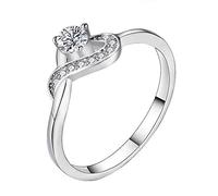 7LiuYueFei6 Elegant Heart Shape Ring Diamond Ring Zircon Ring Anniversary Wedding Engagement Ring Jewelry Size:17.35mm (Size : 18.19mm) (18.89mm)