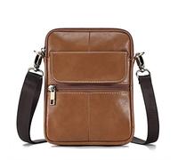 7LiuYueFei6 Leather Small Crossbody Bags for Man Messenger Bag Male Business Work Casual Shoulder Bag for 7.9" Handbag (E As the picture shows)