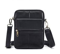 7LiuYueFei6 Leather Small Crossbody Bags for Man Messenger Bag Male Business Work Casual Shoulder Bag for 7.9" Handbag (D As the picture shows)