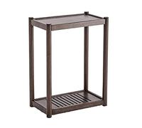 7LiuYueFei6 Office Solid Wood PC Tower Stand, 2-Tier Mobile CPU Holder, Floor Standing PC Main Case Stand with Invisible Caster Wheels for Home Office Accessories(White,Large) (Brown Large)