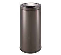 7LiuYueFei6 Round Stainless Steel Trash Can Without Lid Large Capacity Floor-Standing Trash Can Dustbin with Inner Bucket for Shopping Mall Cinema Stairway Indoor Recycling Bins (Brown Shopping