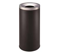 7LiuYueFei6 Round Stainless Steel Trash Can Without Lid Large Capacity Floor-Standing Trash Can Dustbin with Inner Bucket for Shopping Mall Cinema Stairway Indoor Recycling Bins (Black Shopping