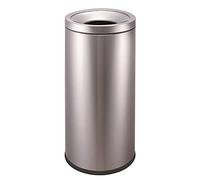 7LiuYueFei6 Round Stainless Steel Trash Can Without Lid Large Capacity Floor-Standing Trash Can Dustbin with Inner Bucket for Shopping Mall Cinema Stairway Indoor Recycling Bins (Silver Shopping