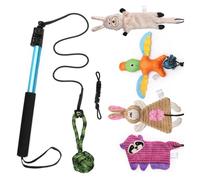 7lots Versatiles Canine Training Poles Set Including Green Ball and Nylons Rope for Indoor Outdoor Use Pull Toy