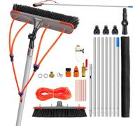 7M Aluminium Telescopic Cleaning Brush, 24FT Conservatory & Fascia Cleaner | Water-Fed Pole Kit with Water Hose for Solar Panels, Patio Roofs & Windows, Window Cleaner Equipment