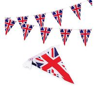 7m Union Jack Pennant Bunting, 25 British Flags, Weatherproof PVC for Olympic Celebrations, Sports Events, National Holidays, Themed Parties and Celebrations (7M Pennant Bunting)