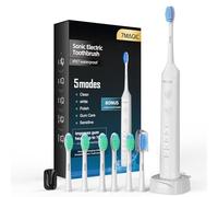 Electric Toothbrush, Sonic Toothbrush, 3 Intensity Levels, 5 Modes, 90-Day Battery Life, and Timer, Knight White
