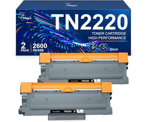 7Magic TN2220 Toner Cartridge Compatible with Brother TN2220 TN2010 Toner for Brother MFC-7360N DCP-7055 HL-2130 DCP-7060D MFC-7460DN HL-2240 HL-2250DN DCP-7070DW DCP-7055W FAX-2840 (Black, 2-Pack)