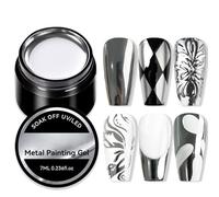 7ml Metal Nail Polish - Silver Reflective Gel, Glossy 3Dd Effect | High Shine Metallicc Nail Paint, Perfect Manicure Accessory For Bold And Unique Nail Designs, Ideal For Creating Stunning Nail-Arts